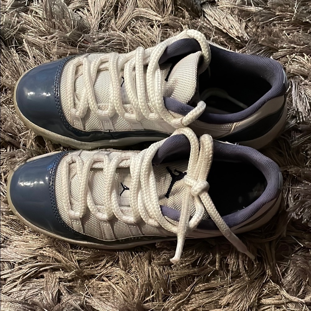 Kids White and Blue Sneakers